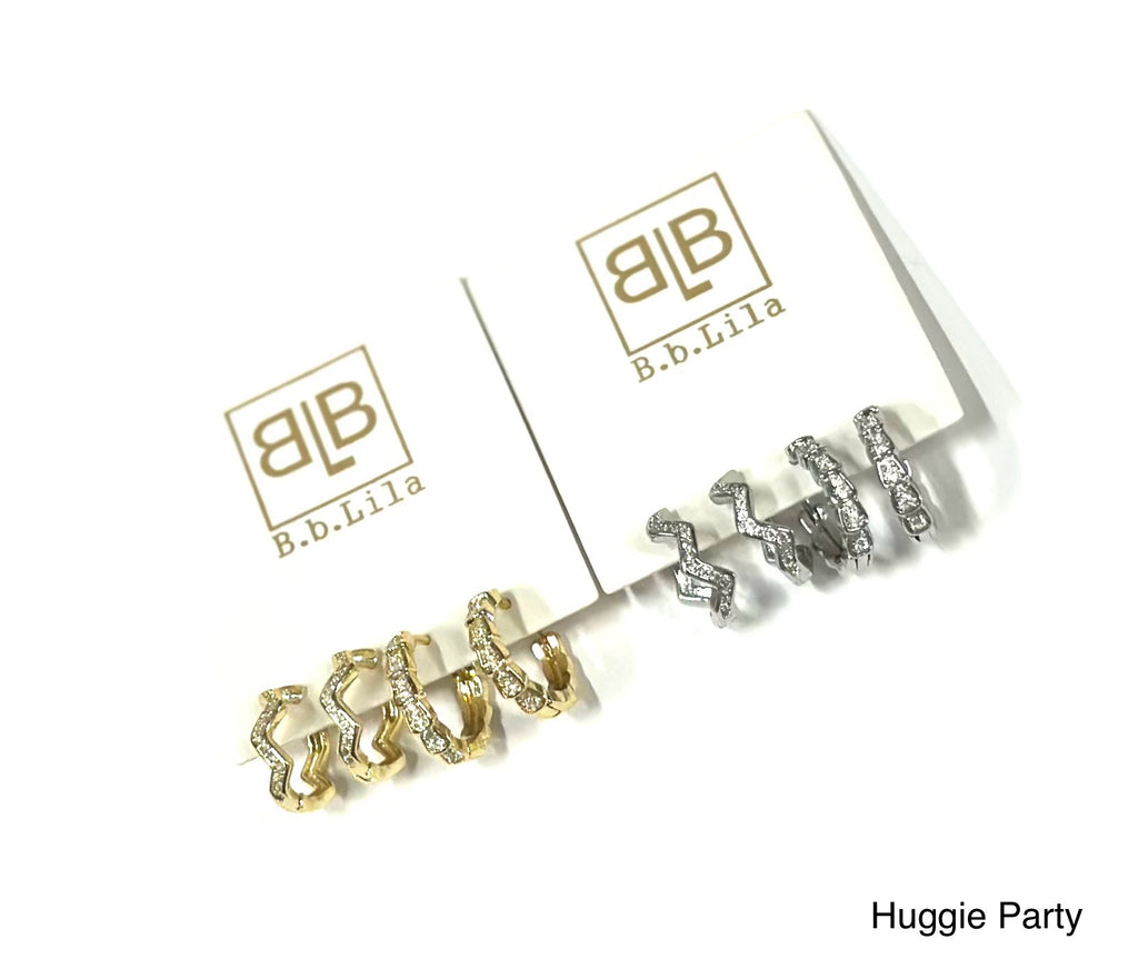 Huggie Party Crystal Earrings