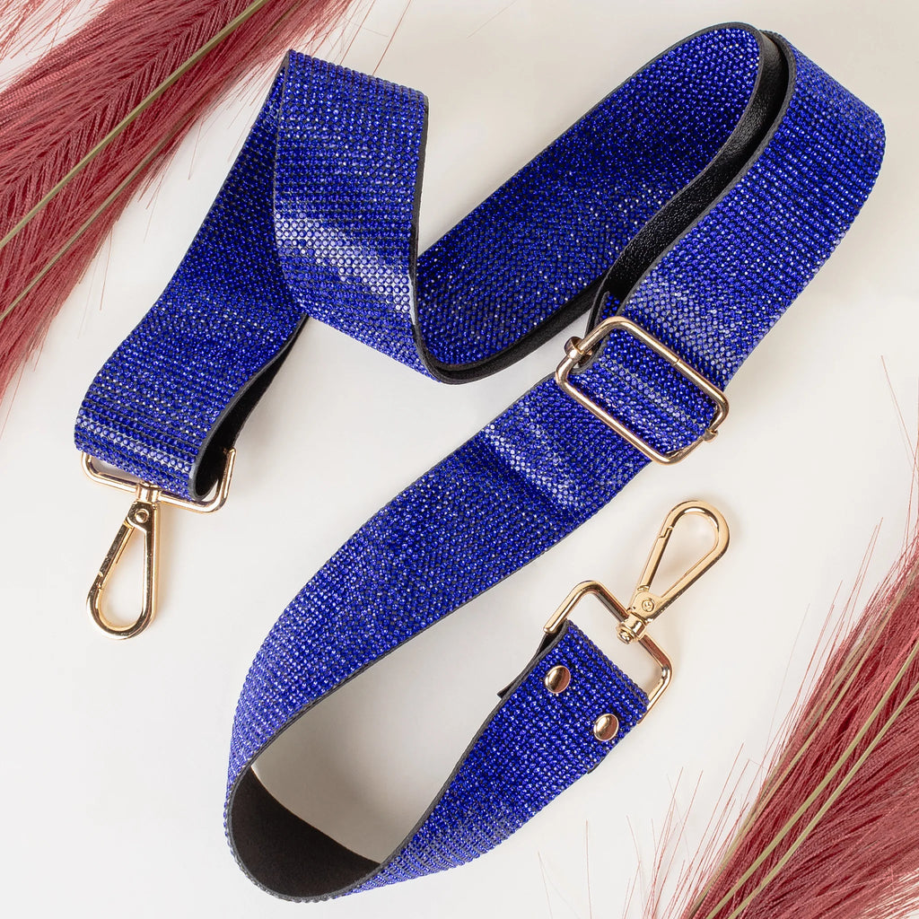 Royal Blue Rhinestone Bag Attachment Strap