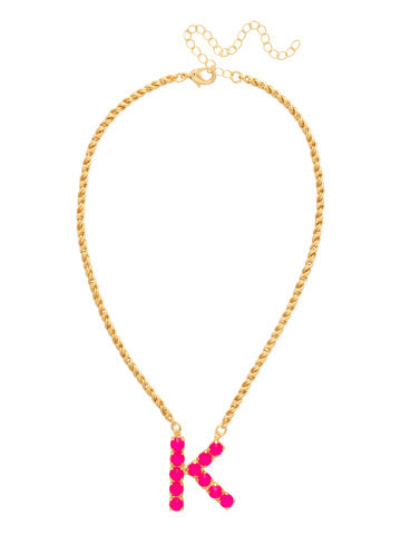 Initial Rope Pendant Necklace - Wild Watermelon