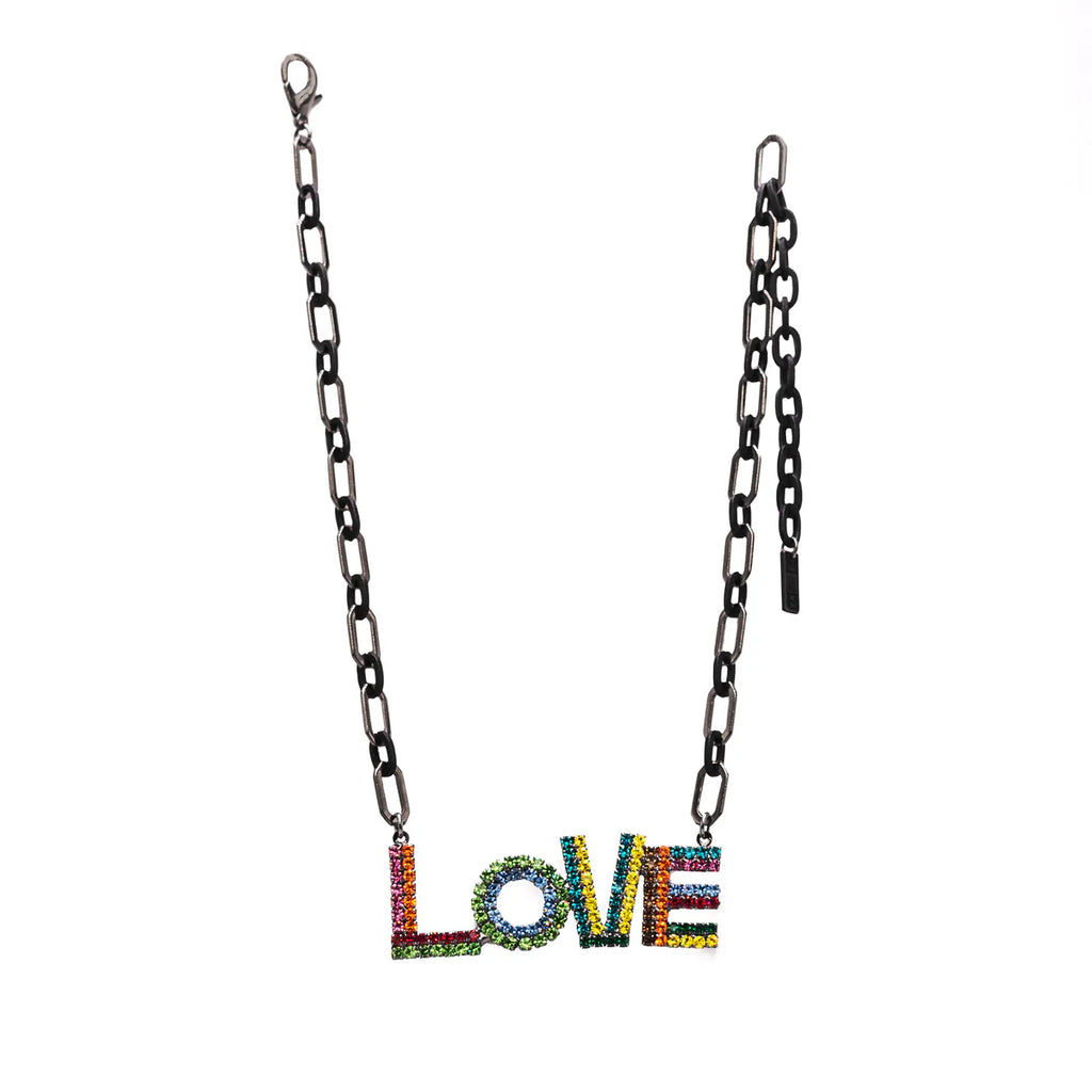 Gunmetal Love Spell Swarovski Necklace