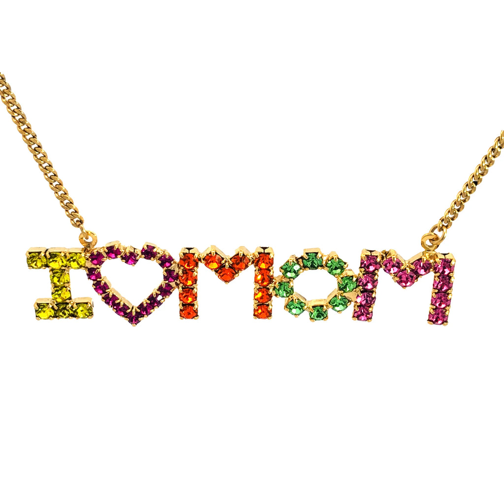 I Love Mom Swarovski Necklace