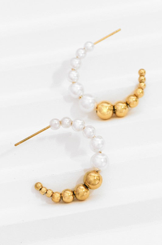 Justines Lovely Pearl 18K Hoops