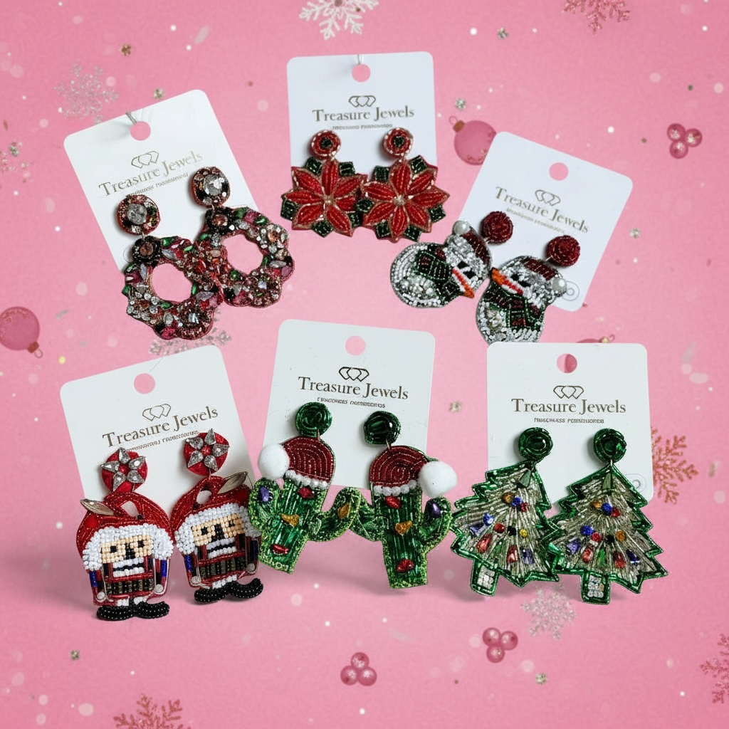 Treasure Jewels Christmas MYSTERY Earrings Duo Bundle