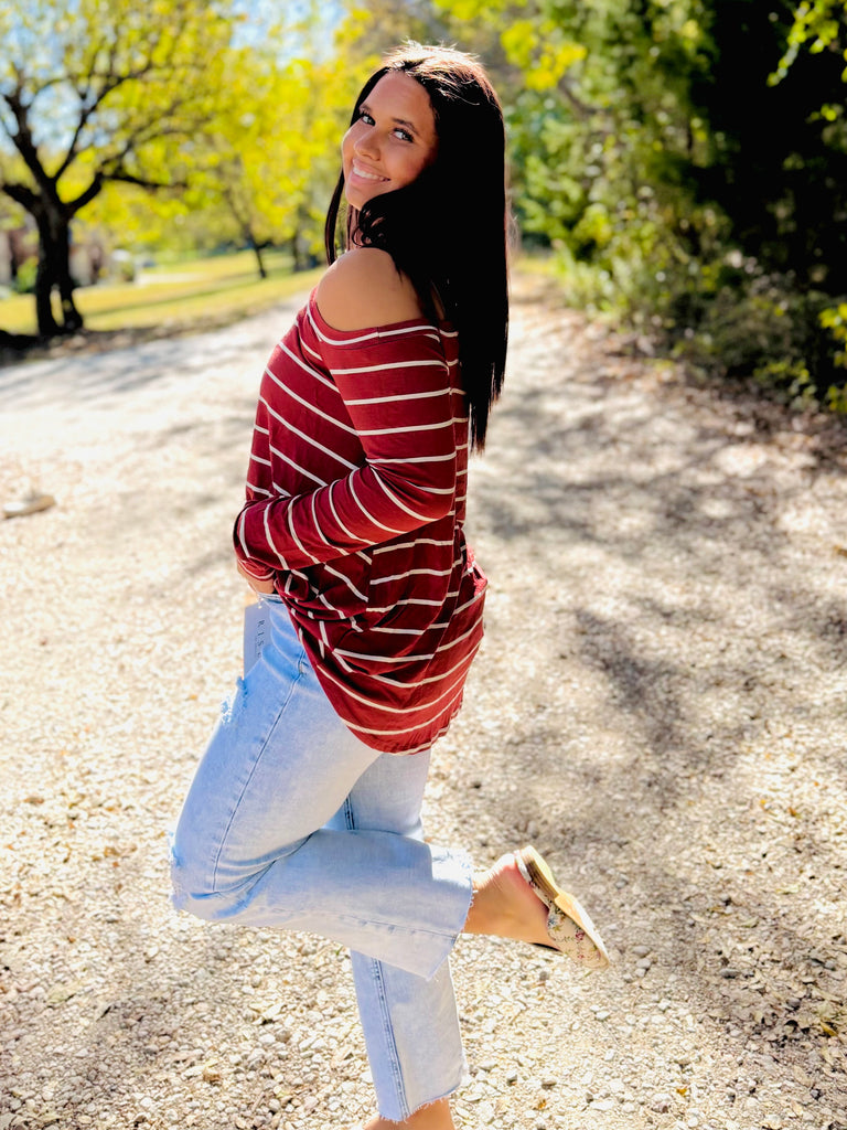 Feel Good Moment One Shoulder Top - Marsala