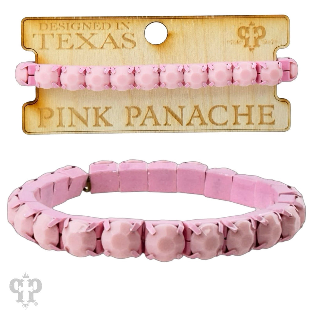 Blushing Pink Square Crystal Bracelet