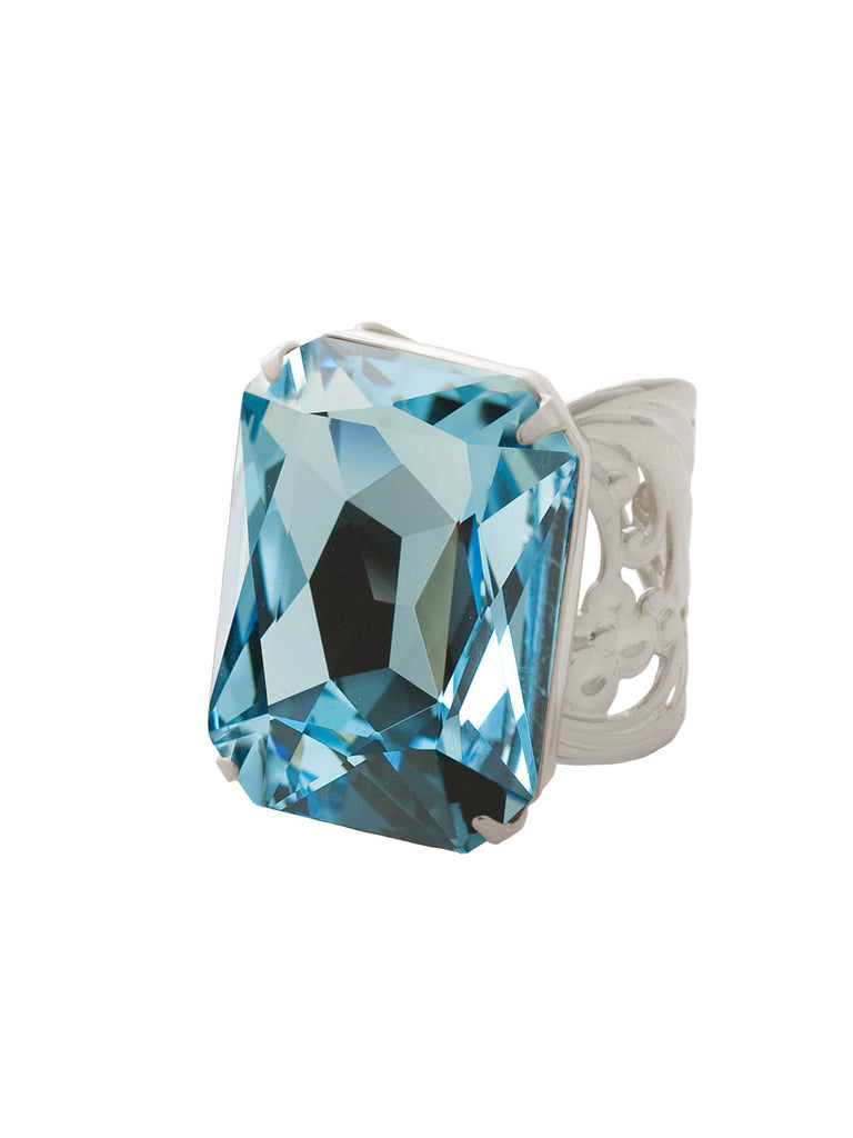 Sorrelli Aquamarine Viretta Cocktail Ring