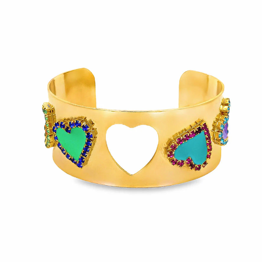 Sadiya Loving Hearts Swarovski Bangle Bracelet