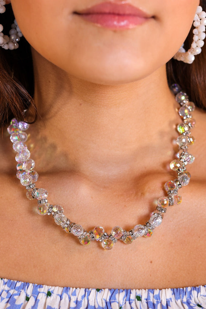 Disco Days Clear Beaded Necklace