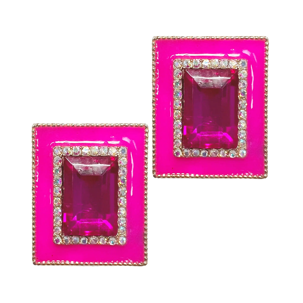 Too Glam Pink Stud Earrings