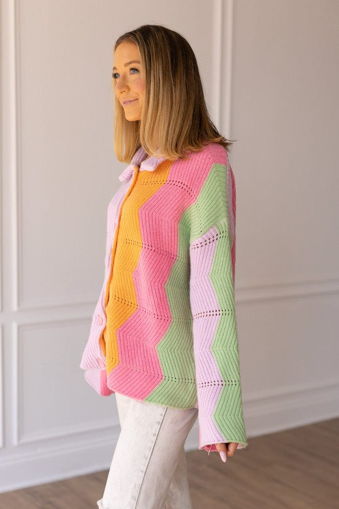 Boho Bliss Rainbow Blanket Cardigan