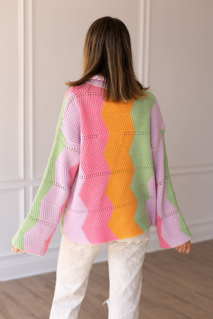 Boho Bliss Rainbow Blanket Cardigan