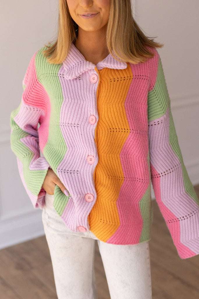 Boho Bliss Rainbow Blanket Cardigan