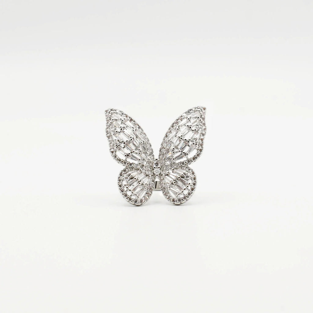 Big Butterfly Silver Ring