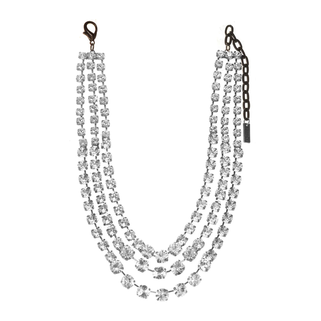 Cinthia Swarovski Necklace in Gunmetal Clear