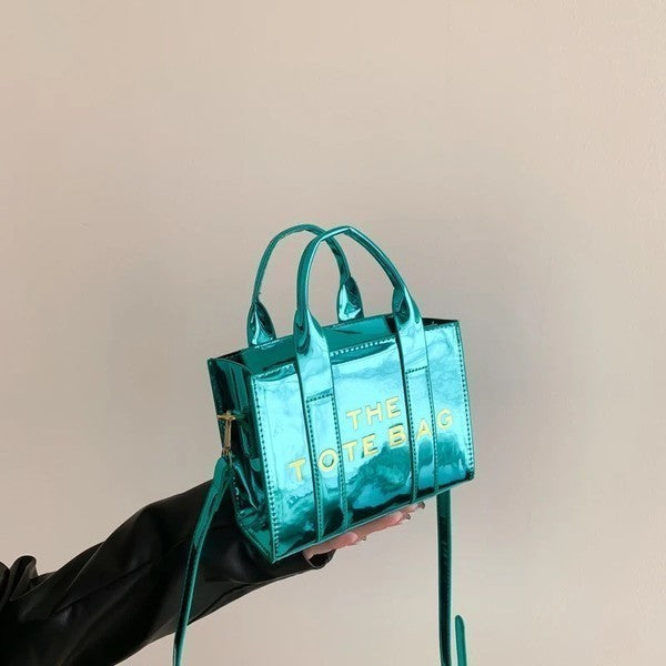 Turquoise Green - The Tote Bag Metallic Patent Leather Mini Purse