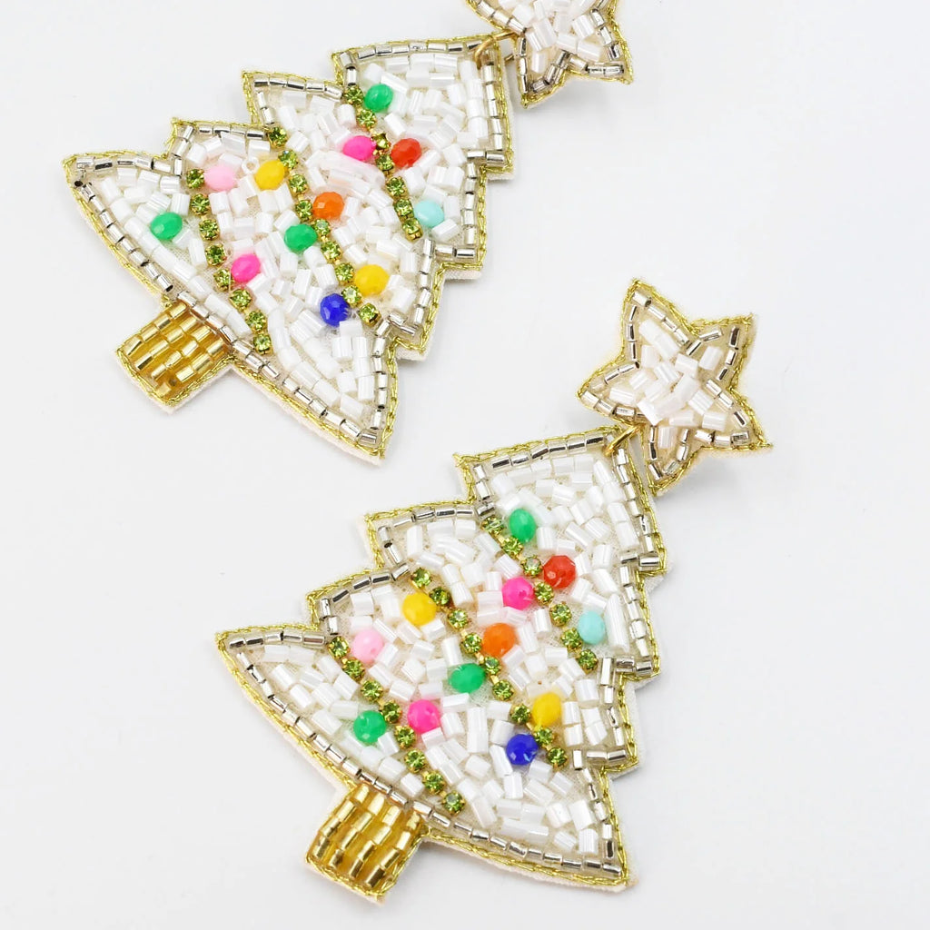 Feel the Frill Christmas Tree Earrings