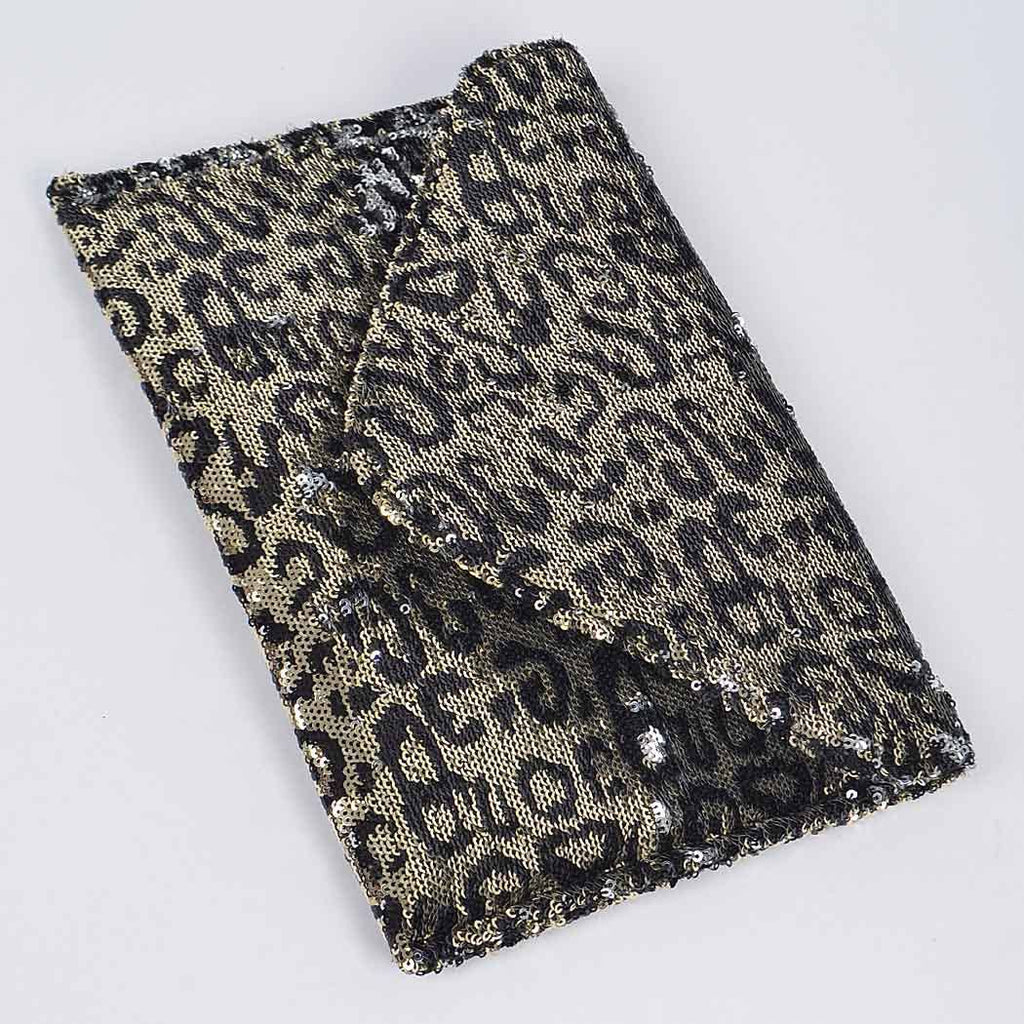 Wild Spark Sequin Leopard Clutch