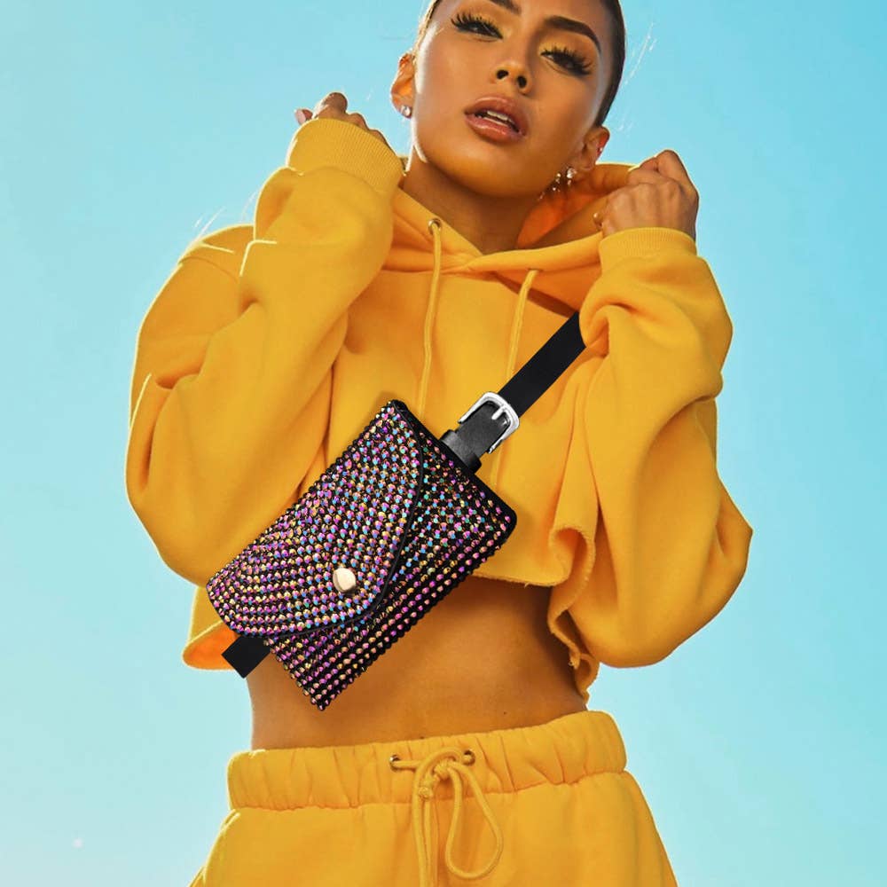 Bling It On Envelope Belt Bag - PURPLE