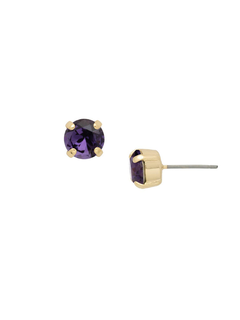 Simple Stud Earrings - EFC99BGPV: Purple