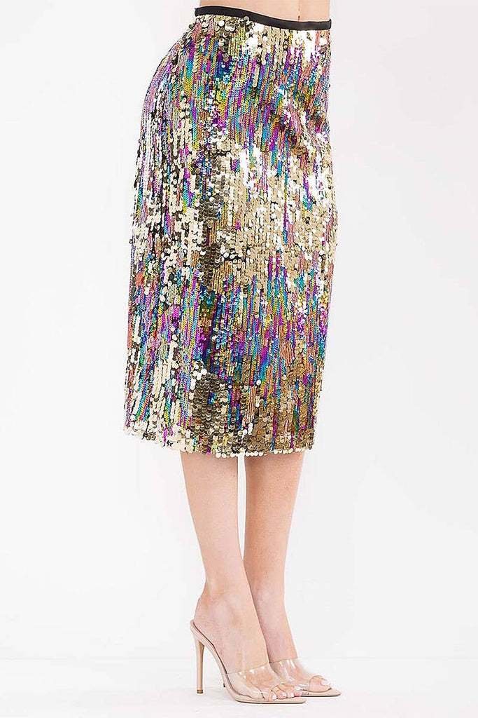 Disco Daze Sequin Midi Skirt