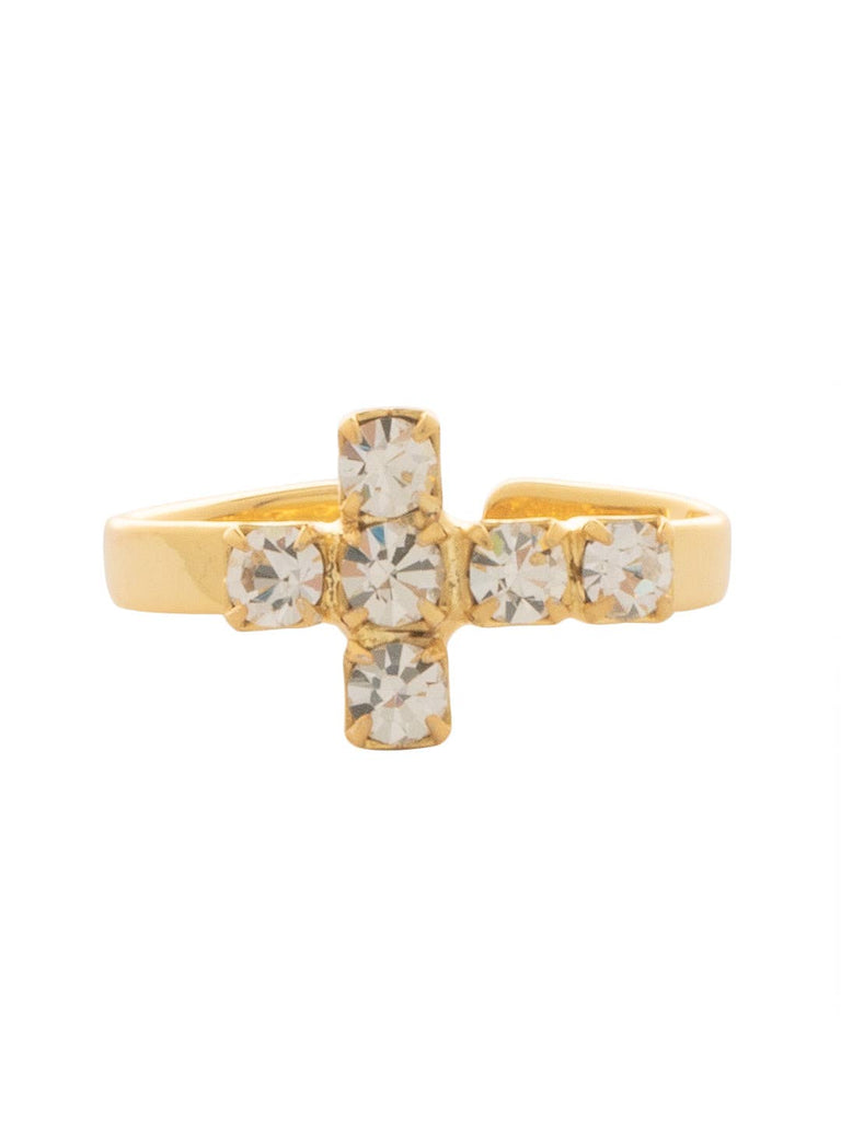 Carly Cross Band Ring - RGE1BGCRY: Clear