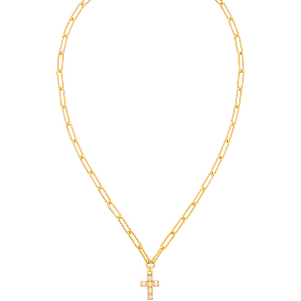 Carly Cross Pendant Necklace - NGE2BGWAB: AB