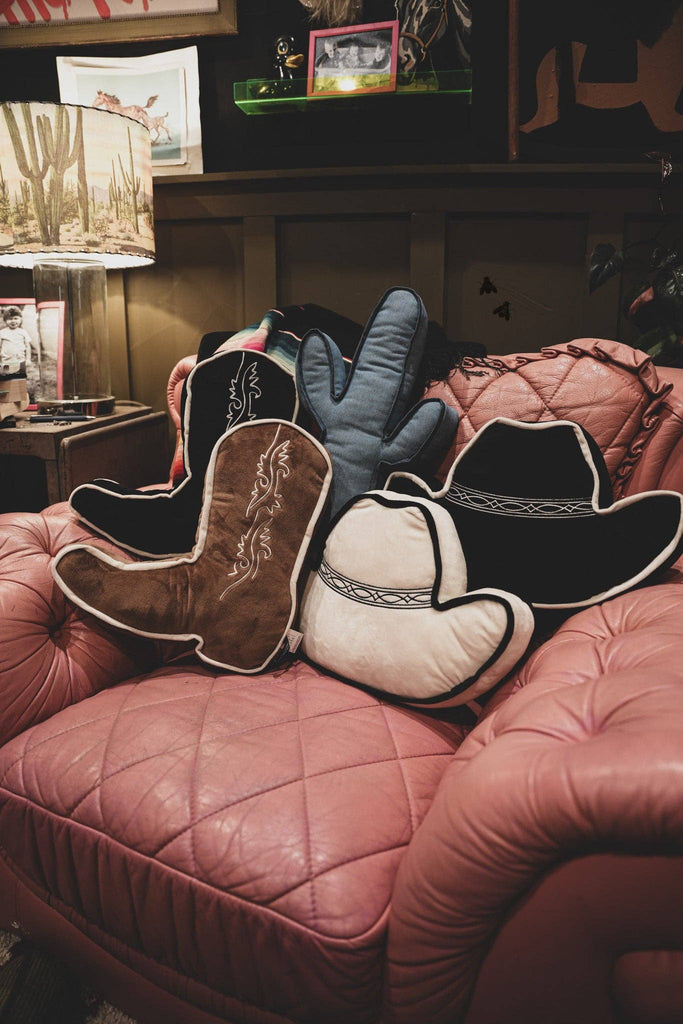 SNOOZY BOOT PILLOW: DENIM