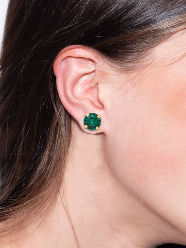 Simple Stud Earrings - EFC99BGEME: Green