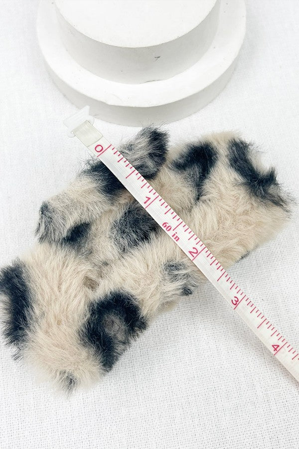 Faux Fur Leopard Claw Clip