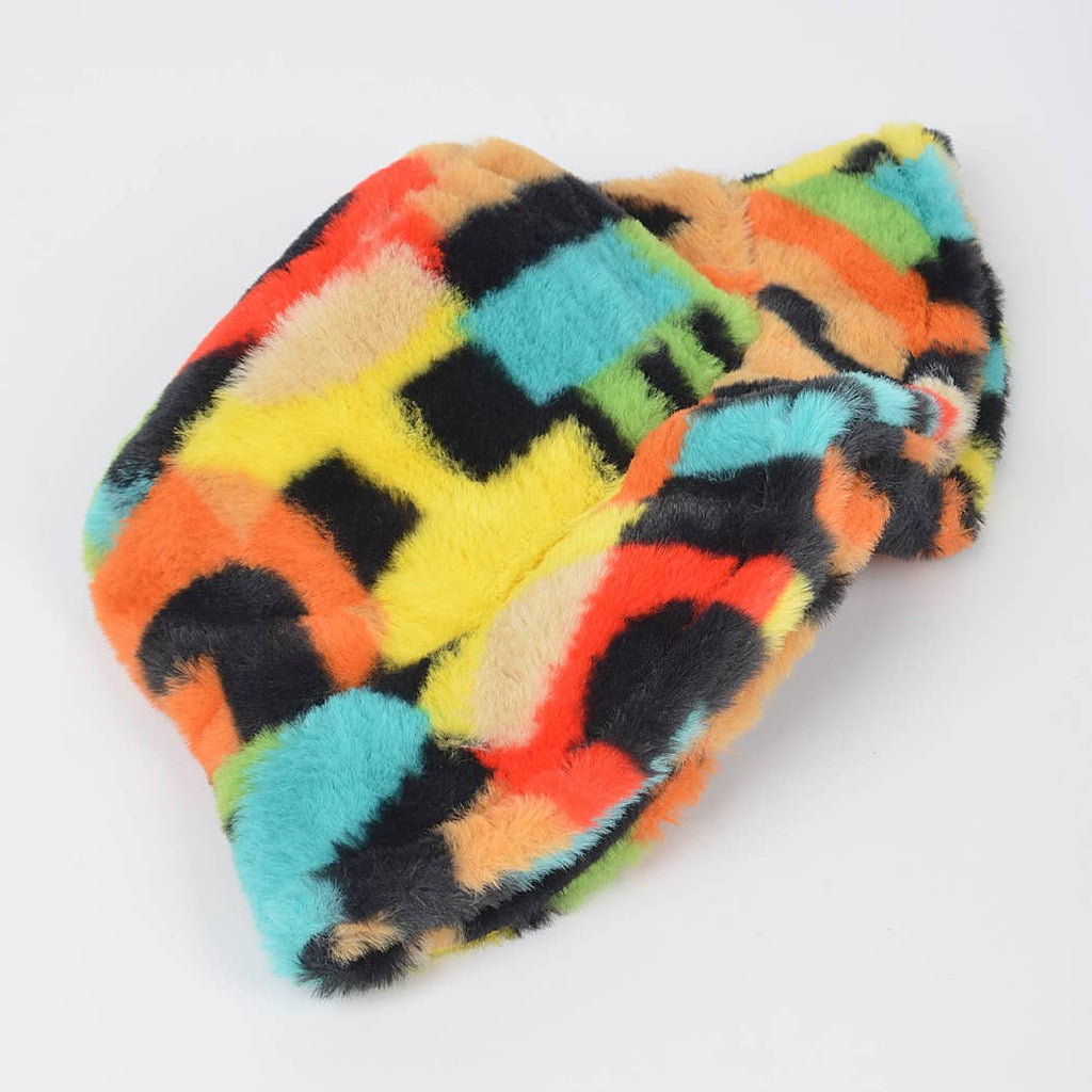 Color Pop Faux Fur Bucket Hat