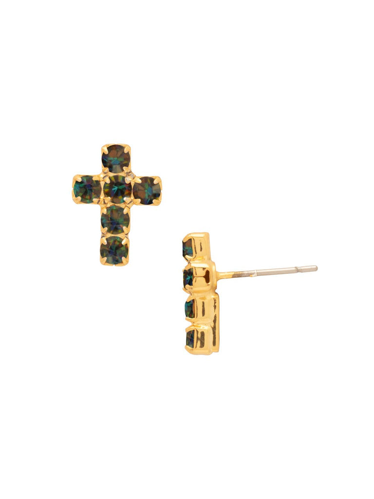 Carly Cross Stud Earrings - EGE88BGVO: Valcano