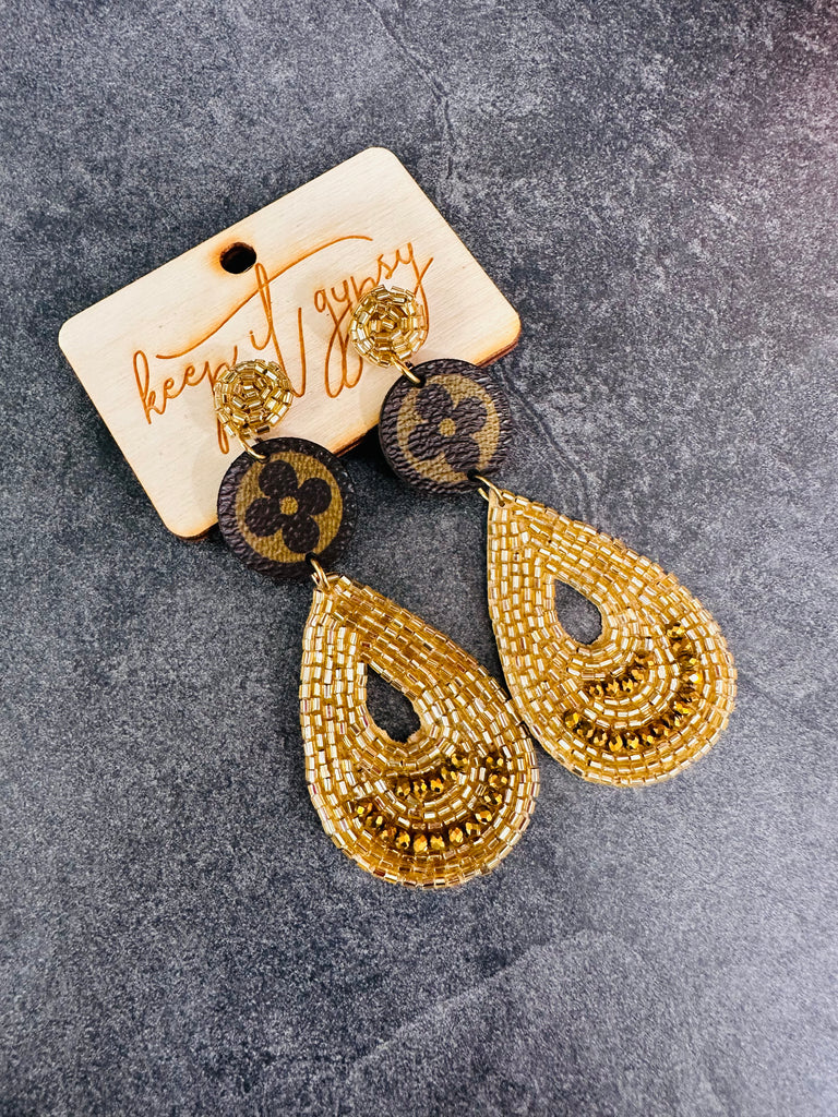 Golden Gaze Beaded Earrings