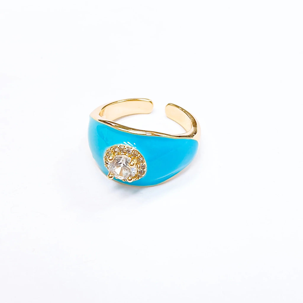 Irene Adjustable Ring- Blue