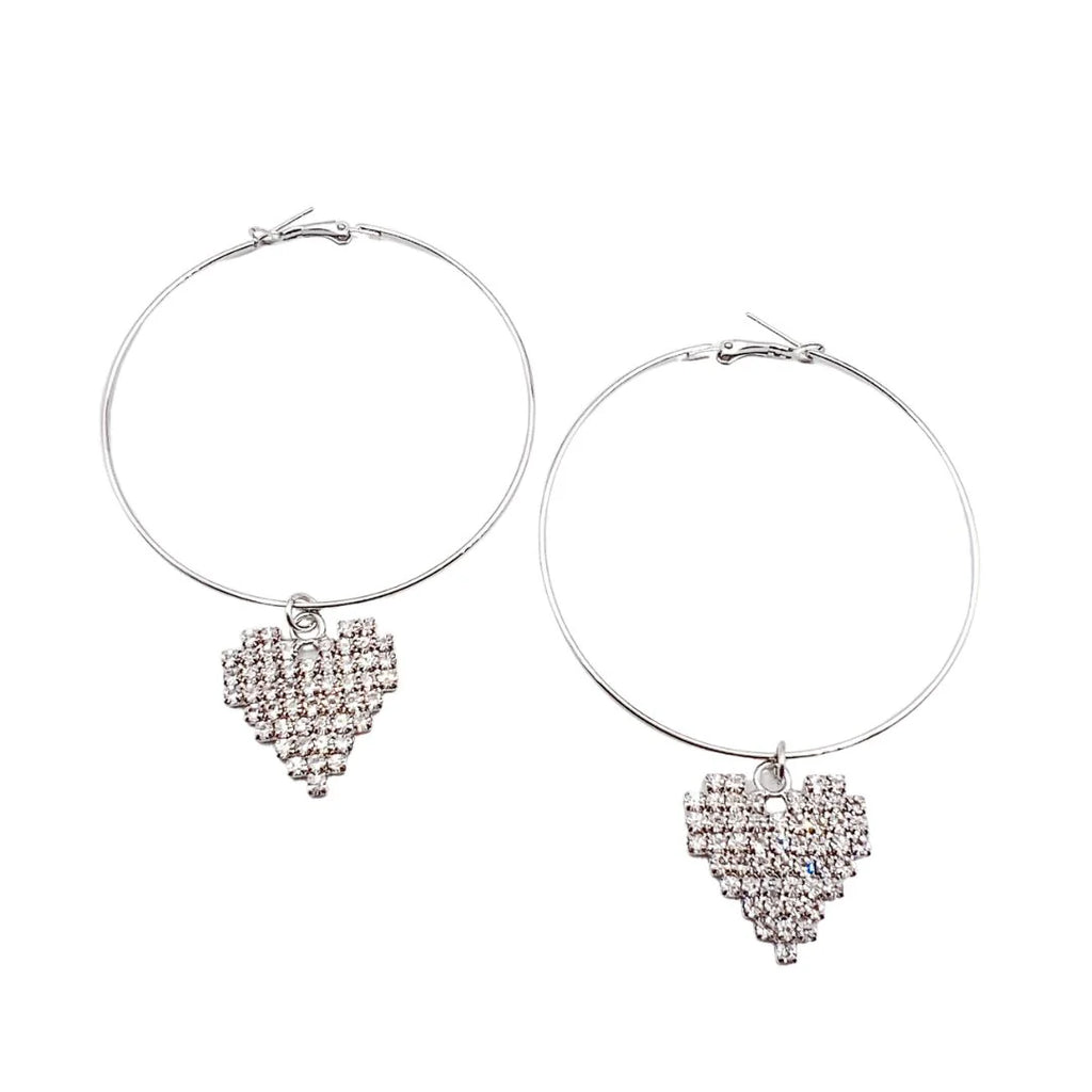 Silver Dream Lover Heart Earrings