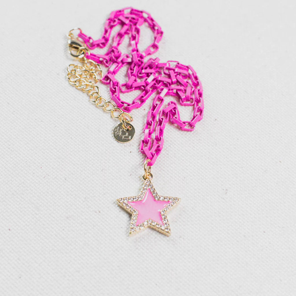Star Pink Crystal Necklace
