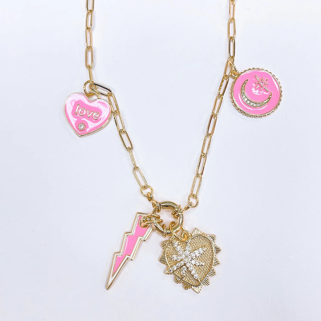 Polar Charms Pink Necklace
