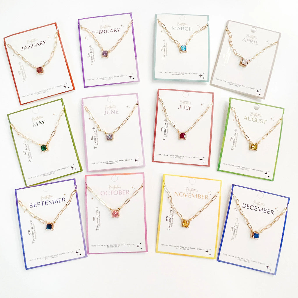 Happy You're Here Birthstone Necklace