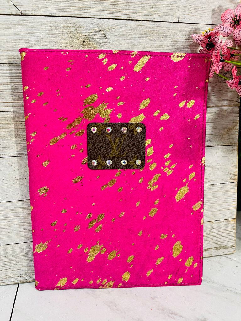 Brown - Pink & Gold Acid Hide Journal