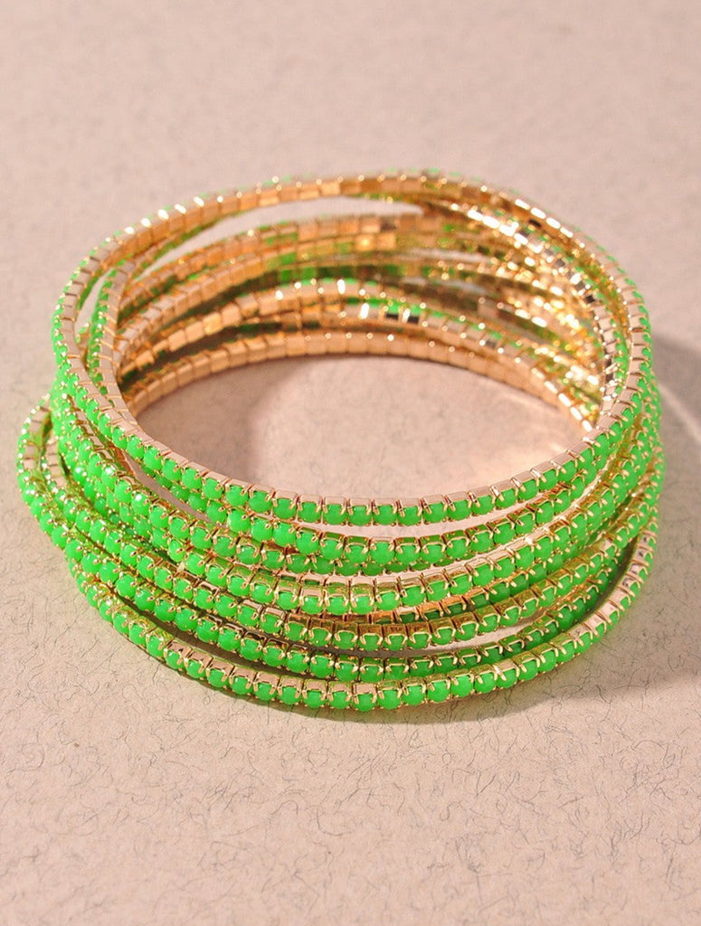 Lime Crystal Bracelet Set