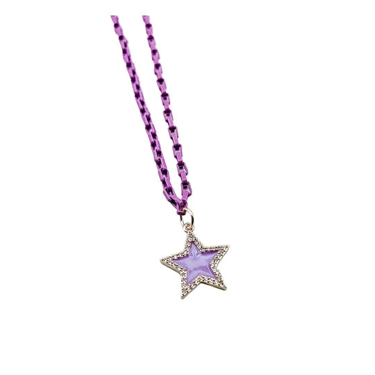 Star Purple Crystal Necklace