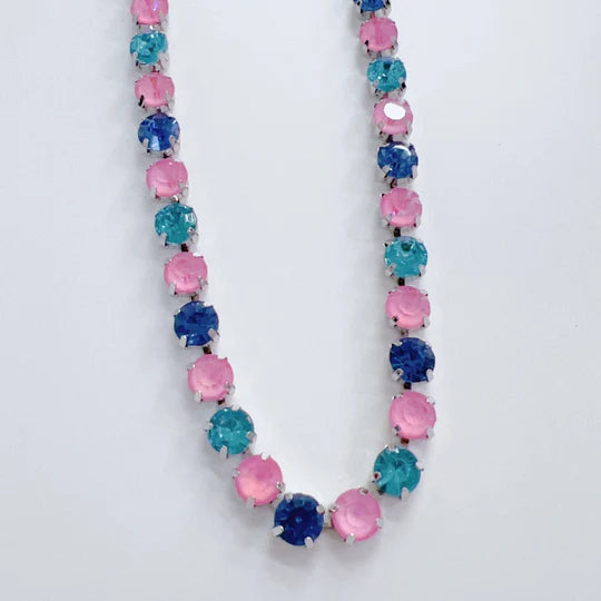 Myra Pink & Blue Gem Necklace