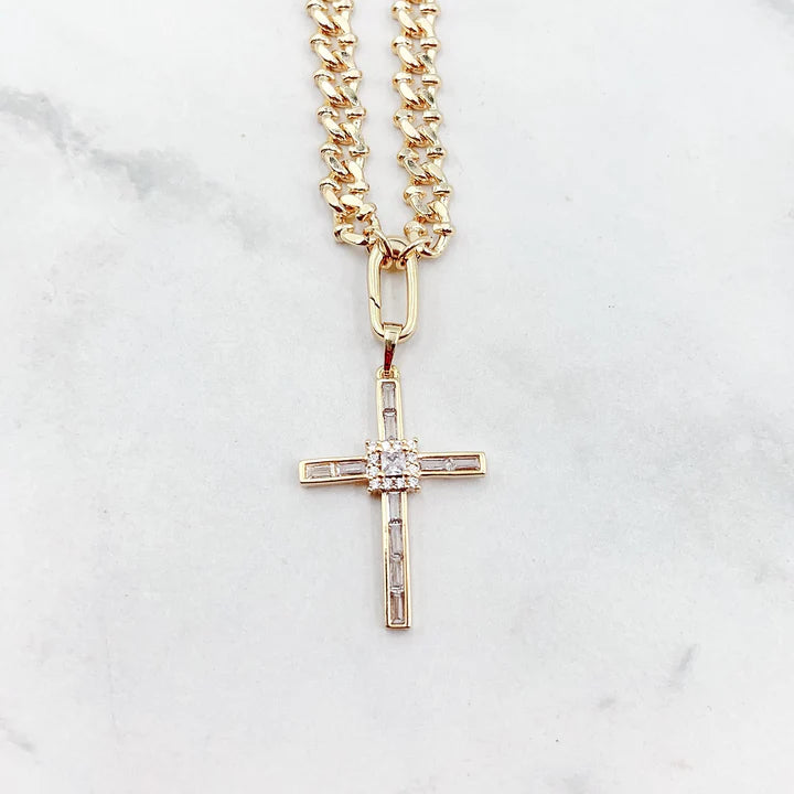 Gold Elegant Cross Necklace