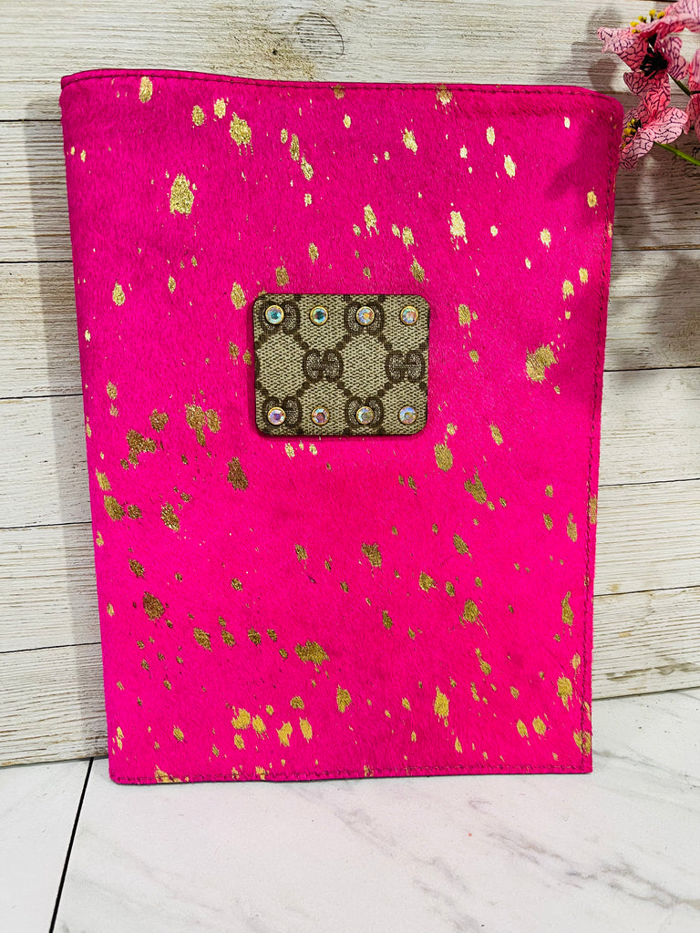 Pink & Gold Splattered Journal - Beige
