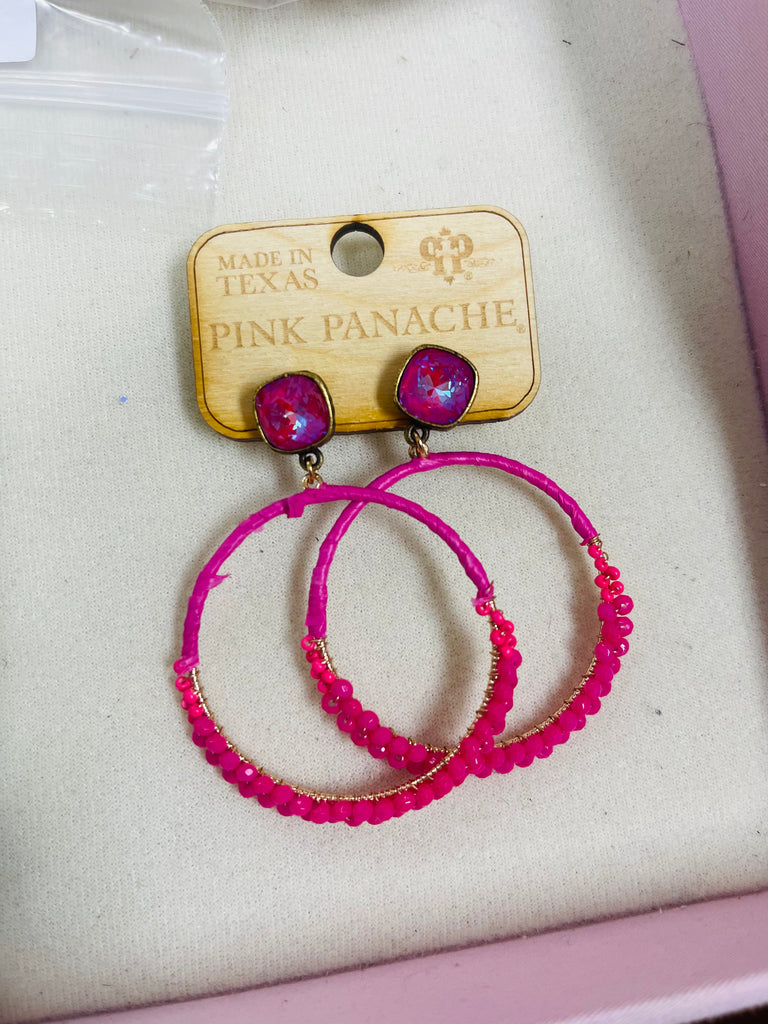 J150 Pink Beaded Earrings