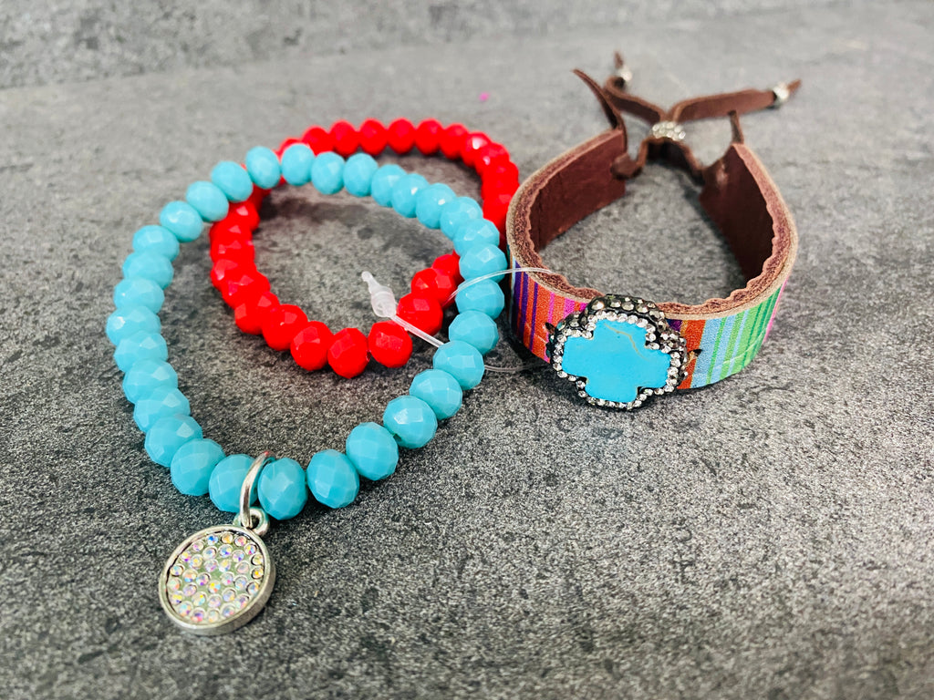 Serape Tri Beaded Bracelet Set