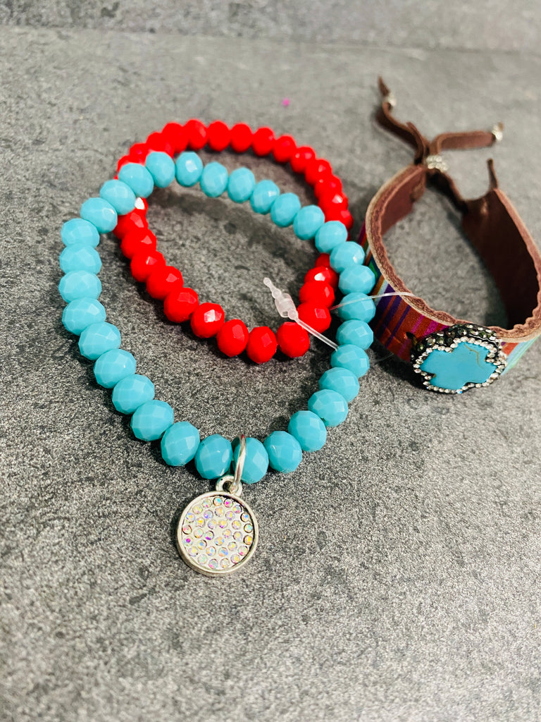 Serape Tri Beaded Bracelet Set