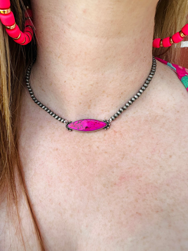 Pink Pendant Navajo Necklace