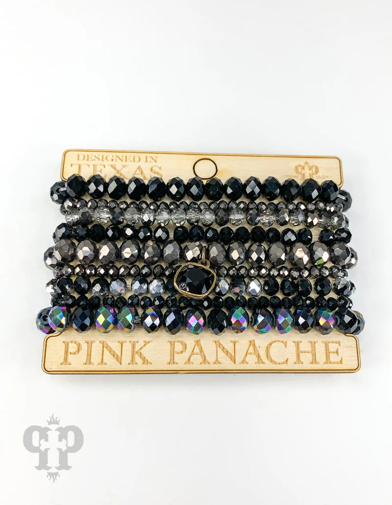 Midnight Shimmer & Violet Aurora Glow Bracelet Stack