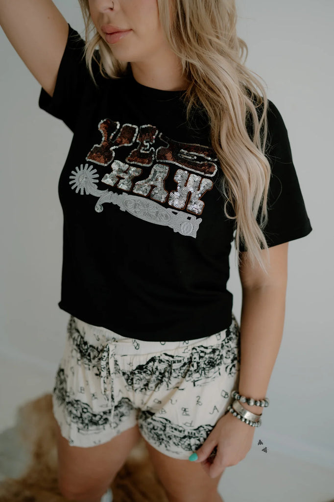 Black Spur Me Silvers Yee Haw Graphic Tee