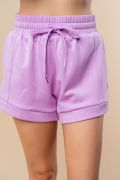 Spring Days High Waisted Solid Knit Shorts in Lilac